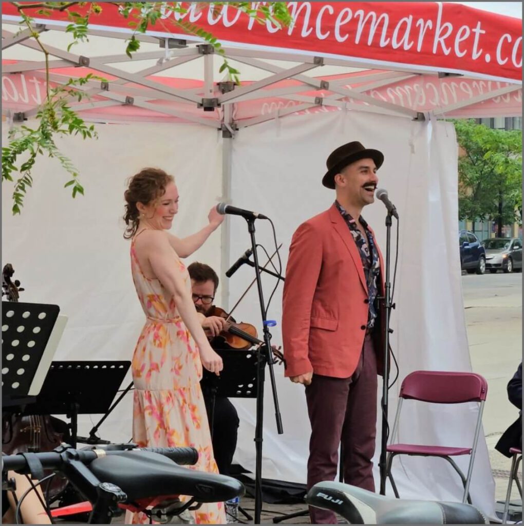 Opera Atelier performers at the Market Street tent