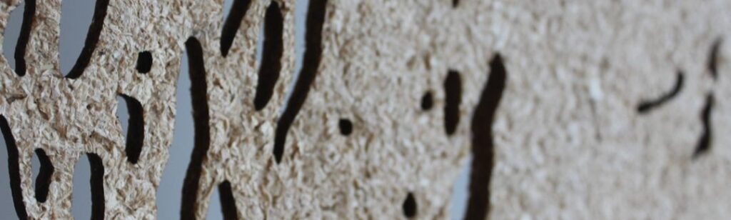 Sawdust Space Divider panel. Photo by Anna Noel. 2025
